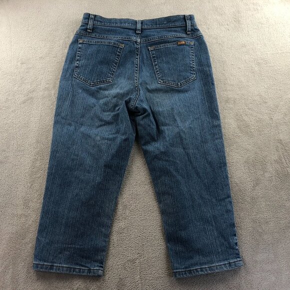 Lee Riders Womens Capri Jeans Size 8M Blue Denim Cropped Relaxed Fit Casual - Picture 14 of 14